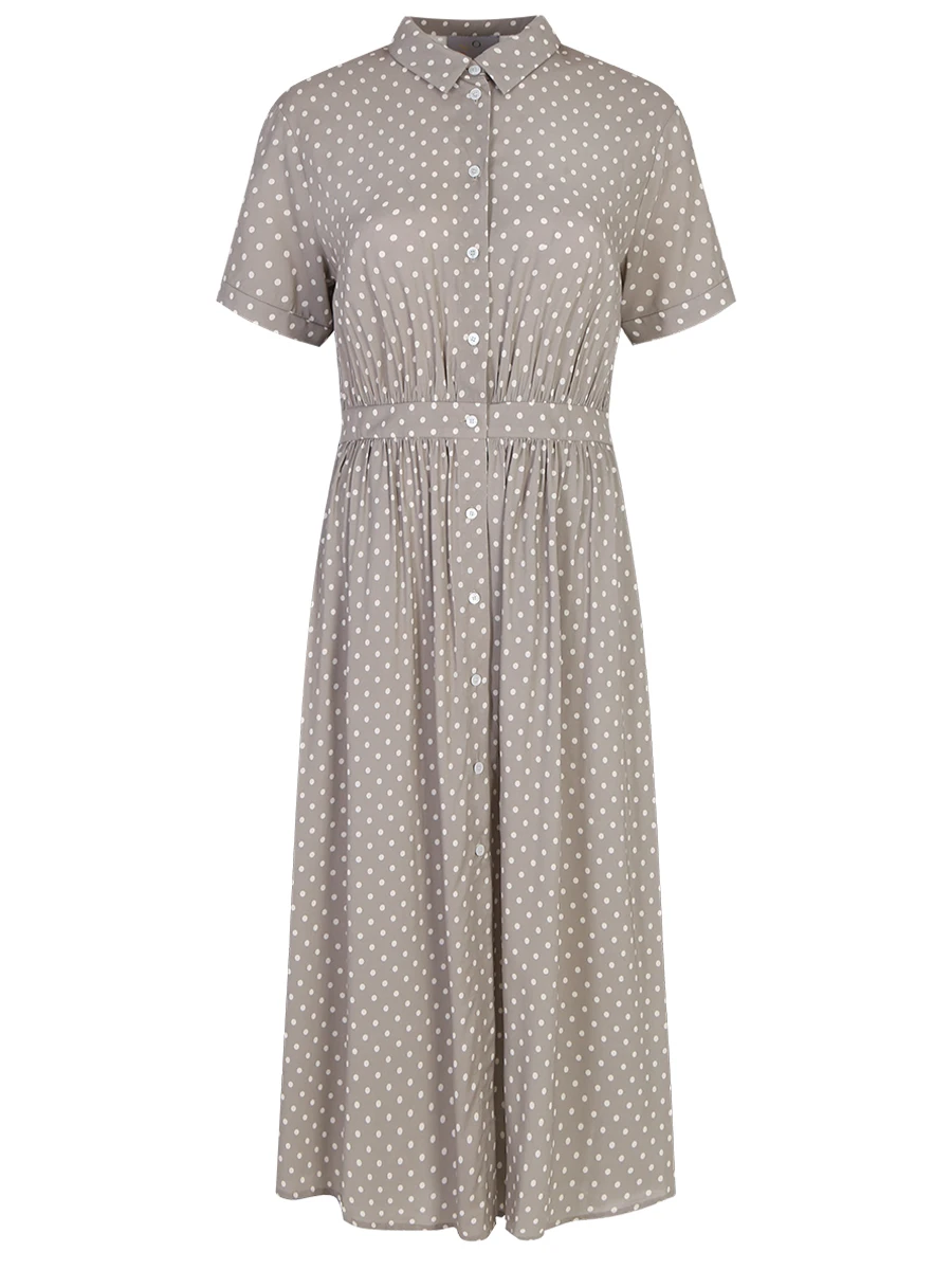 Платье-рубашка из вискозы, Бежевый, OLD105/4023.WP112/S23 
Платье-рубашка из вискозы, Бежевый, OLD105/4023.WP112/S23