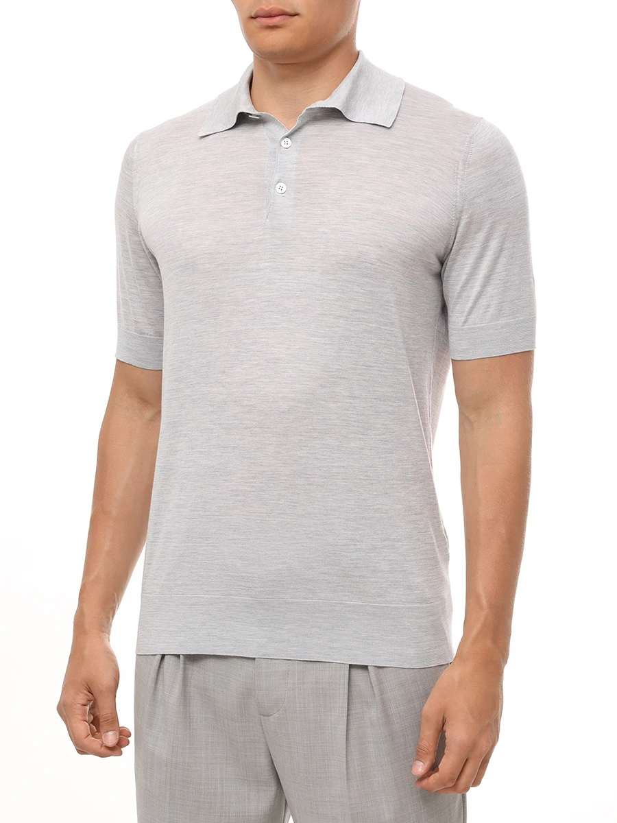 Поло из шелка и хлопка, Серый, MNB805405 C072
Поло из шелка и хлопка, Серый, MNB805405 C072