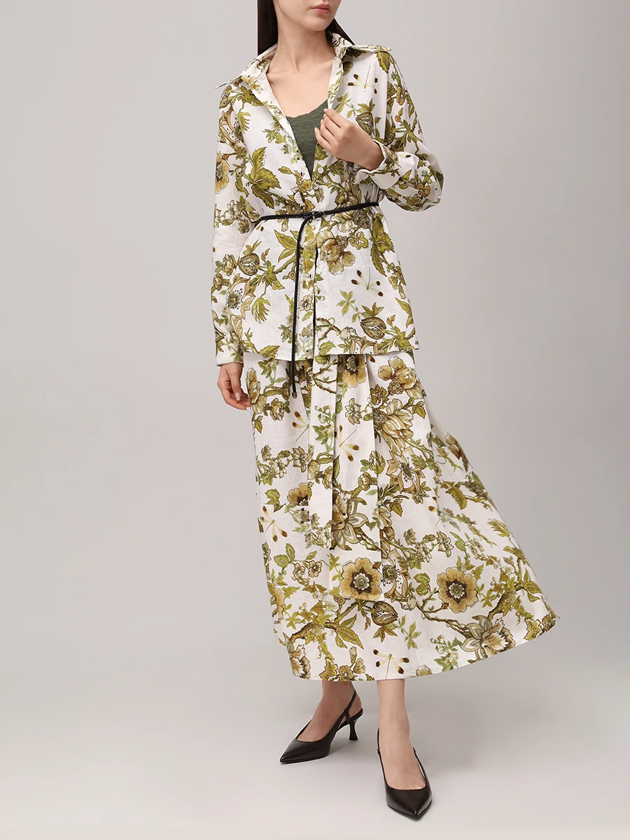 Топ льняной, Зеленый, 32ALIW7753/000B568 Темно - 
Топ льняной, Зеленый, 32ALIW7753/000B568 Темно -