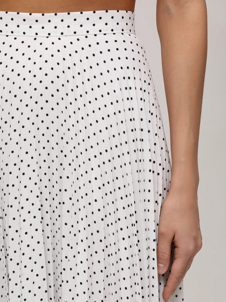 Юбка плиссированная, Белый, SS250622P/BLPD Горох 
Юбка плиссированная, Белый, SS250622P/BLPD Горох