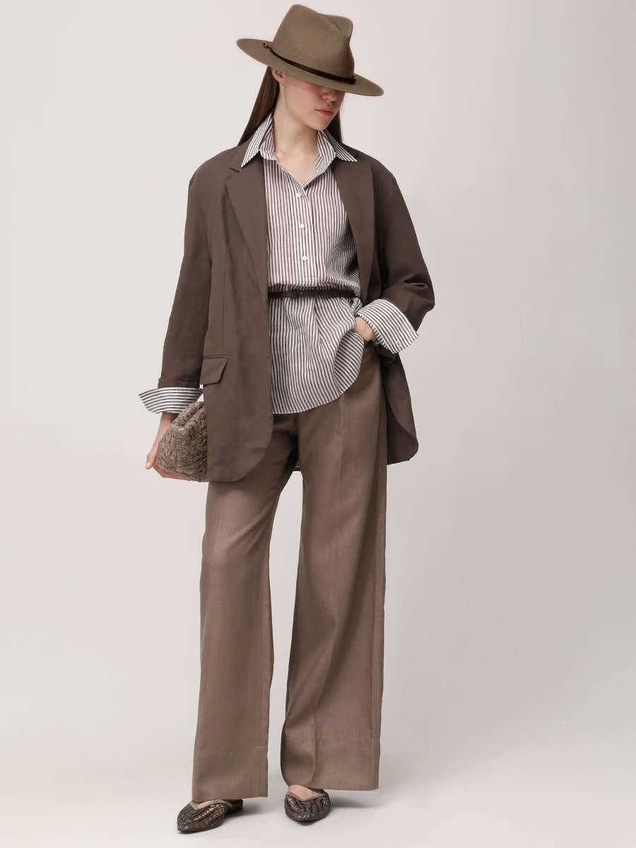 Рубашка изо льна и шелка, Коричневый, MH756NL405 C007
Рубашка изо льна и шелка, Коричневый, MH756NL405 C007