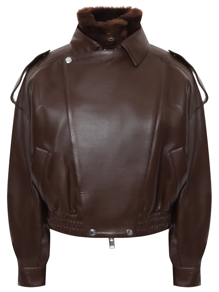 Куртка кожаная с горжеткой, Коричневый, WLJ20128AW25BW
Куртка кожаная с горжеткой, Коричневый, WLJ20128AW25BW