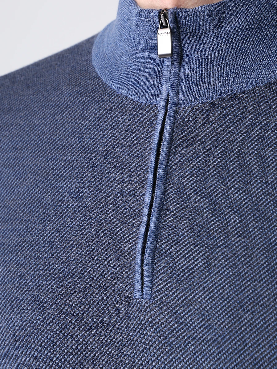 Джемпер из шерсти и хлопка CANALI MK01264/430/C0015 Синий  Фото 5