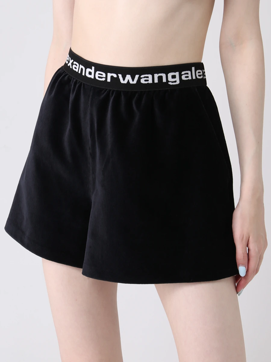 Шорты велюровые ALEXANDER WANG 4CC1204025 Черный  Фото 4