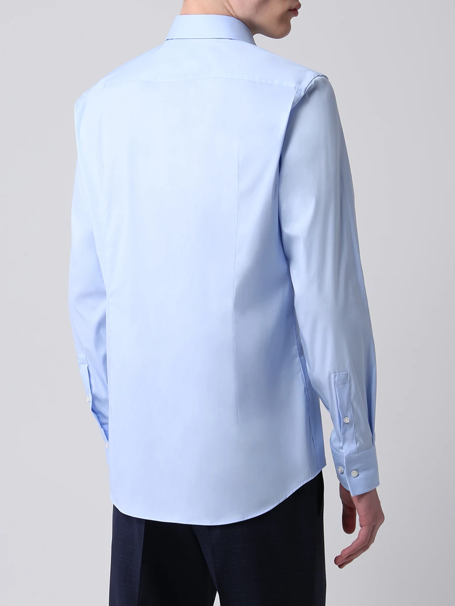 Рубашка Slim Fit хлопковая BOSS 50260064/450 Голубой  Фото 3