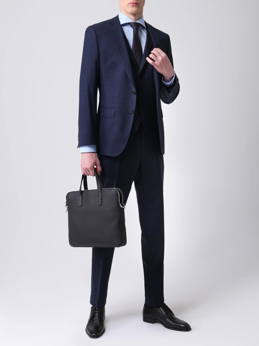 Рубашка Slim Fit хлопковая BOSS 50260064/450 Голубой  Фото 2