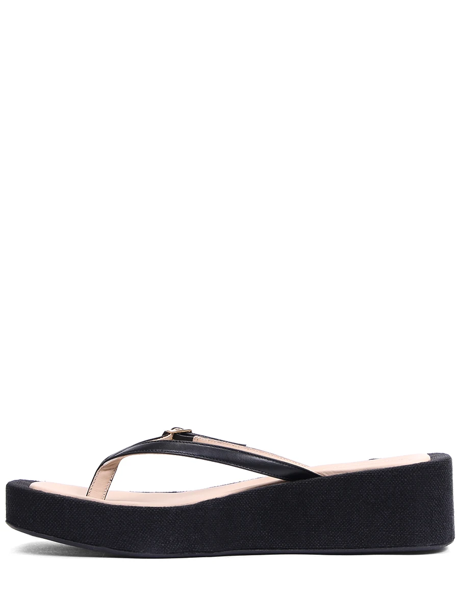 Шлепанцы из кожи и текстиля Les Tatanes Lin JACQUEMUS 211F004-211 401990 Черный  Фото 3