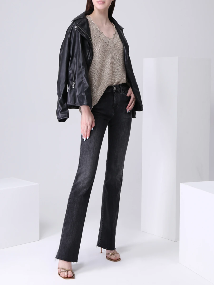 Джинсы хлопковые JACOB COHEN KIMBERLY BOOTCUT/W2 Серый  Фото 2