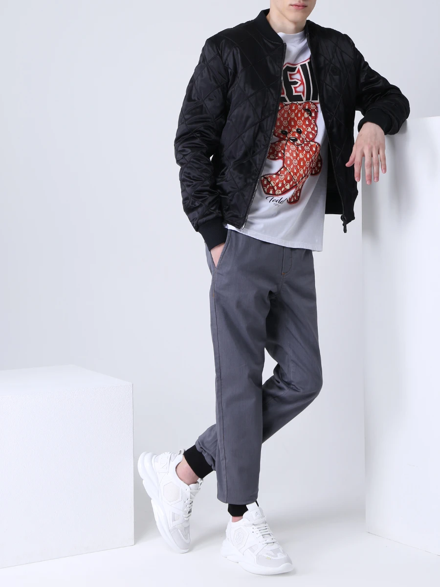 Футболка хлопковая с принтом PHILIPP PLEIN FAAC MTK5200/01 Белый  Фото 2
