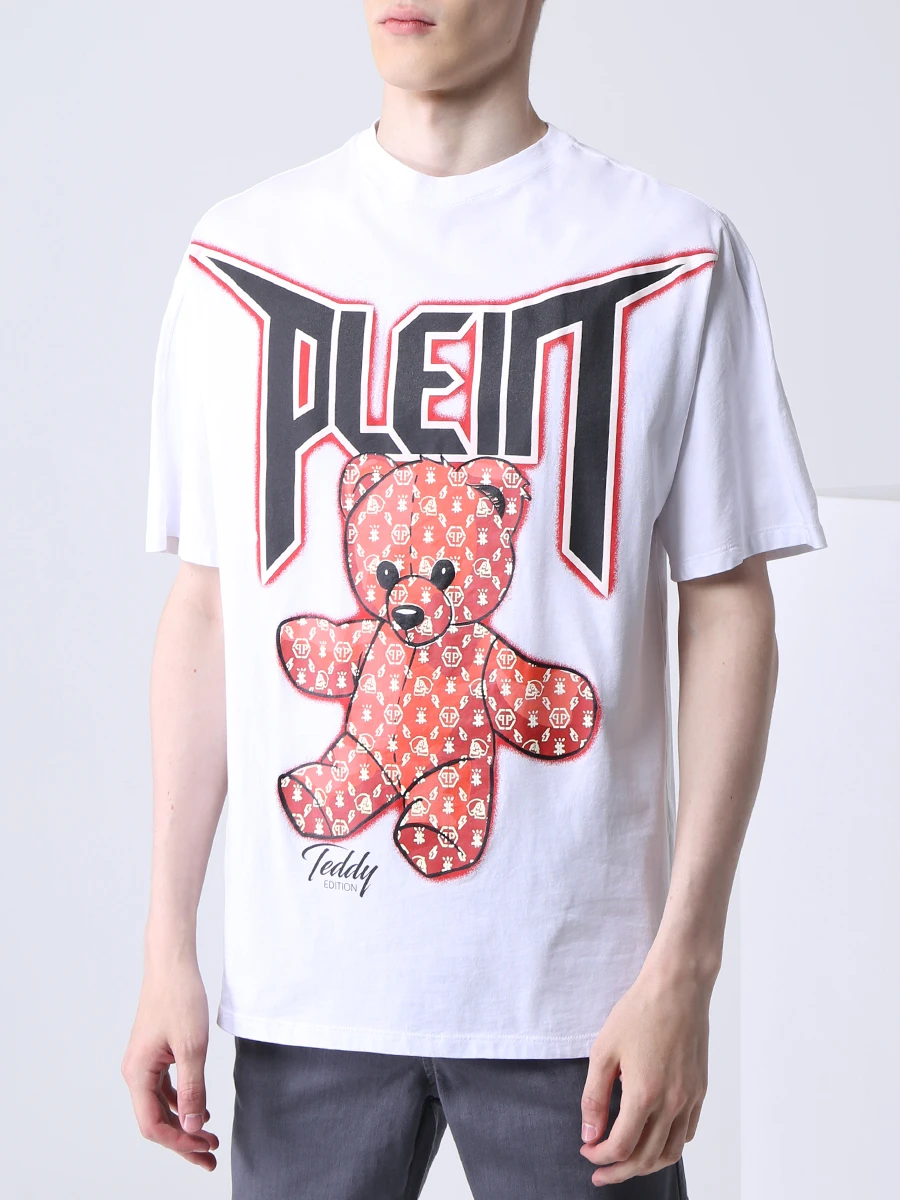 Футболка хлопковая с принтом PHILIPP PLEIN FAAC MTK5200/01 Белый  Фото 4