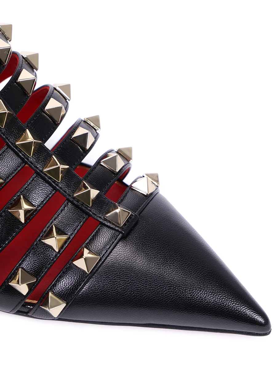 Босоножки кожаные Rockstud Alcove VALENTINO GARAVANI WW2S0CK8CUS 0NO Черный  Фото 5