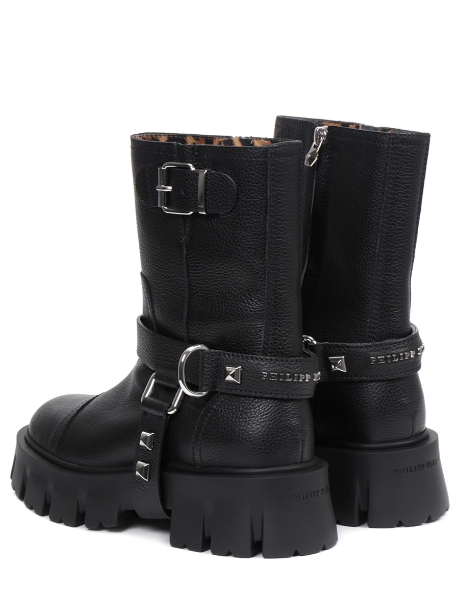 Ботинки кожаные PHILIPP PLEIN FAAS WSE0529 Черный  Фото 4
