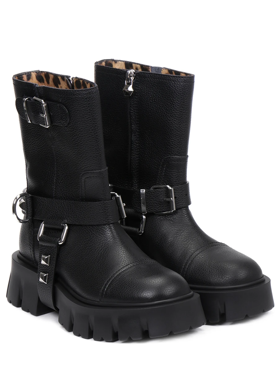 Ботинки кожаные PHILIPP PLEIN FAAS WSE0529 Черный  Фото 2