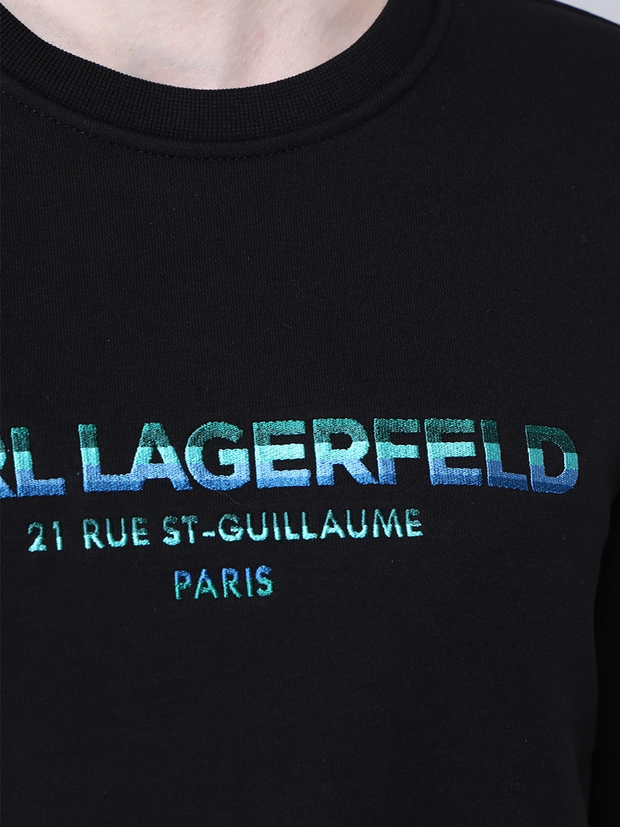 Толстовка хлопковая с логотипом KARL LAGERFELD 215W1801, размер 38, цвет принт - фото 5