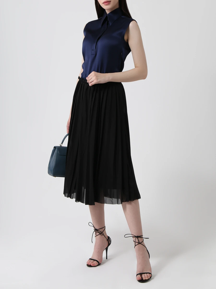 Платье шелковое CELINE 272626/50 Синий,Черный Мультиколор  Фото 2