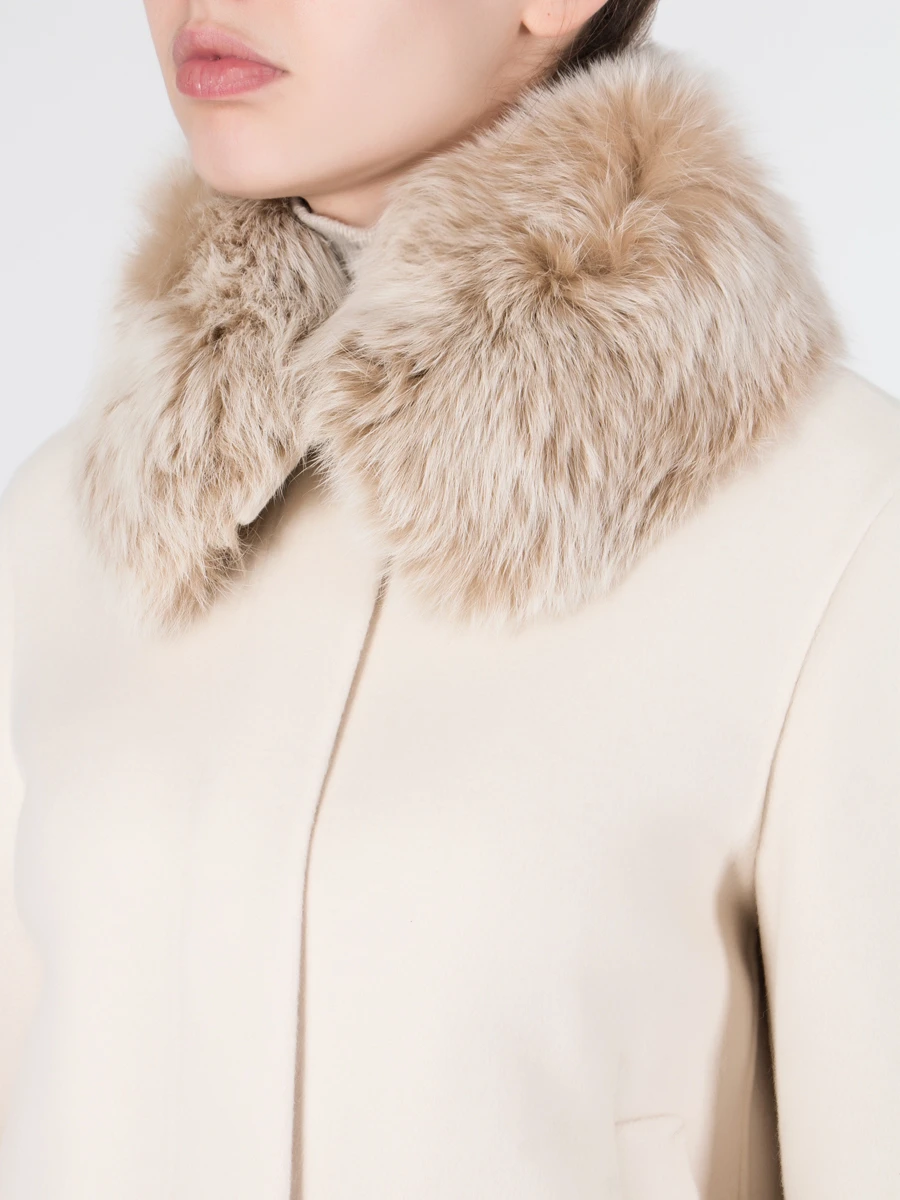 Кашемировое пальто LORO PIANA FAF0108 Кремовый  Фото 4