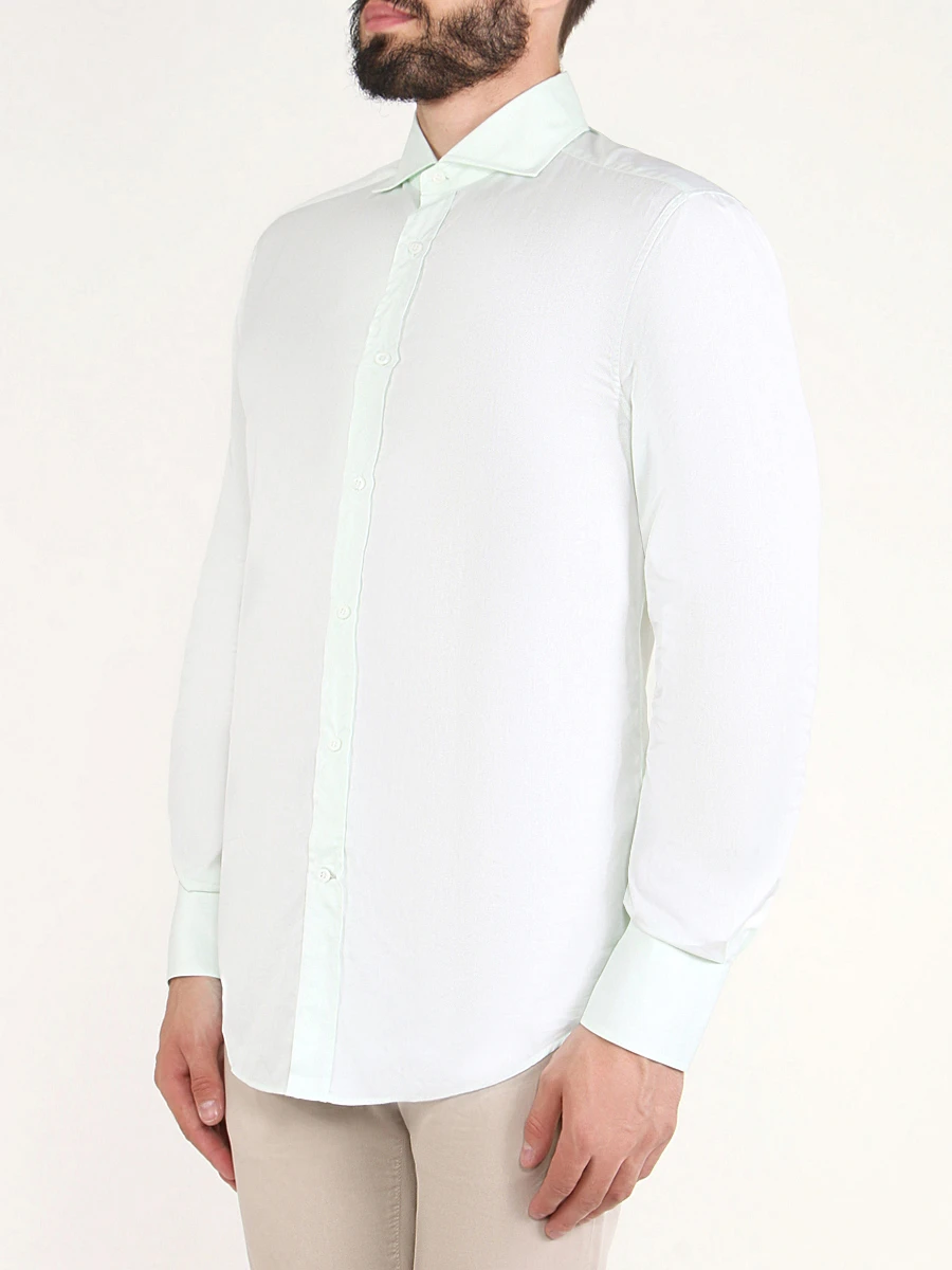 Хлопковая рубашка BRUNELLO CUCINELLI MH6781718/С050, размер 54, цвет зеленый MH6781718/С050 - фото 2