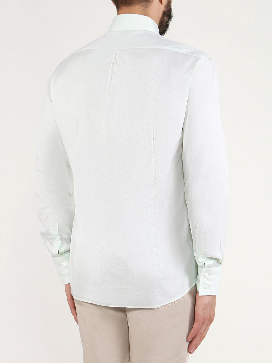 Хлопковая рубашка BRUNELLO CUCINELLI MH6781718/С050, размер 54, цвет зеленый MH6781718/С050 - фото 3