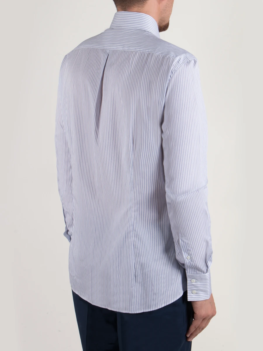 Хлопковая рубашка BRUNELLO CUCINELLI MD6501718/голубой/полоса, размер 48 MD6501718/голубой/полоса - фото 3