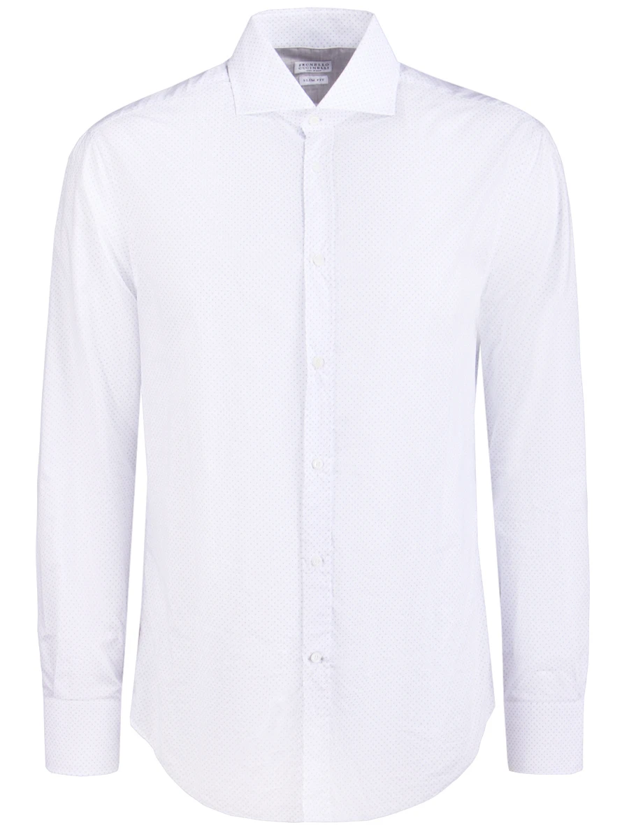 Хлопковая рубашка BRUNELLO CUCINELLI MH6761718/C016, размер 54, цвет белый MH6761718/C016 - фото 1