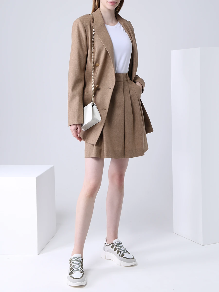 Шорты шерстяные LORENA ANTONIAZZI A2139PA02A 3273 237 Коричневый  Фото 2
