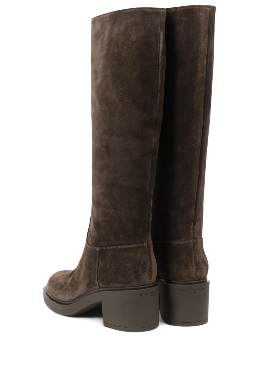 Сапоги замшевые GIANVITO ROSSI G80465.45GOM.SUEDKOL Зеленый  Фото 4