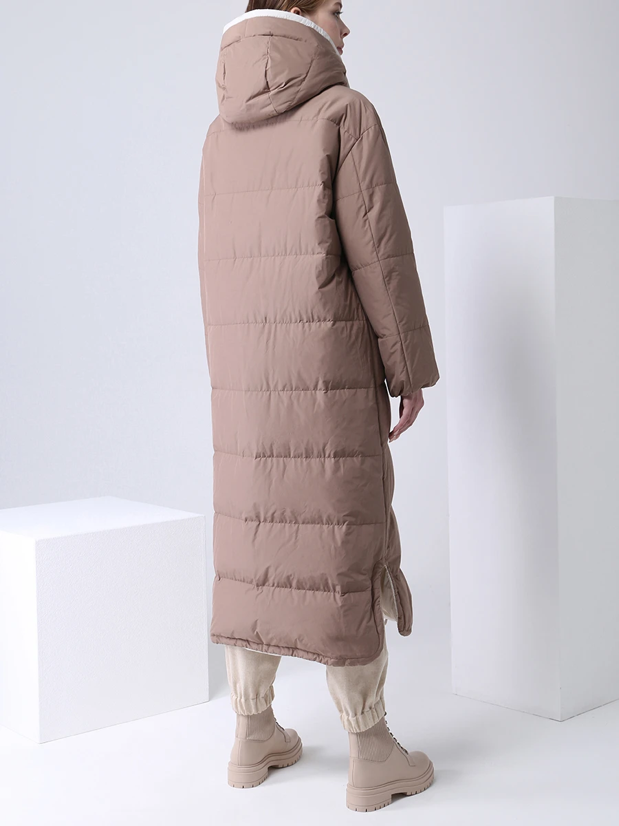 Пуховик удлиненный стеганый BRUNELLO CUCINELLI MB5749588 C7957 Коричневый  Фото 3