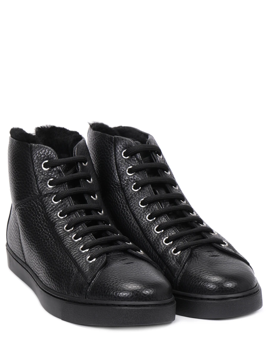 Кеды кожаные на меху Peter GIANVITO ROSSI S20386.W1BLK.BOFNENE Черный  Фото 2