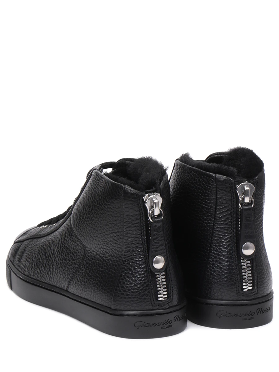Кеды кожаные на меху Peter GIANVITO ROSSI S20386.W1BLK.BOFNENE Черный  Фото 4