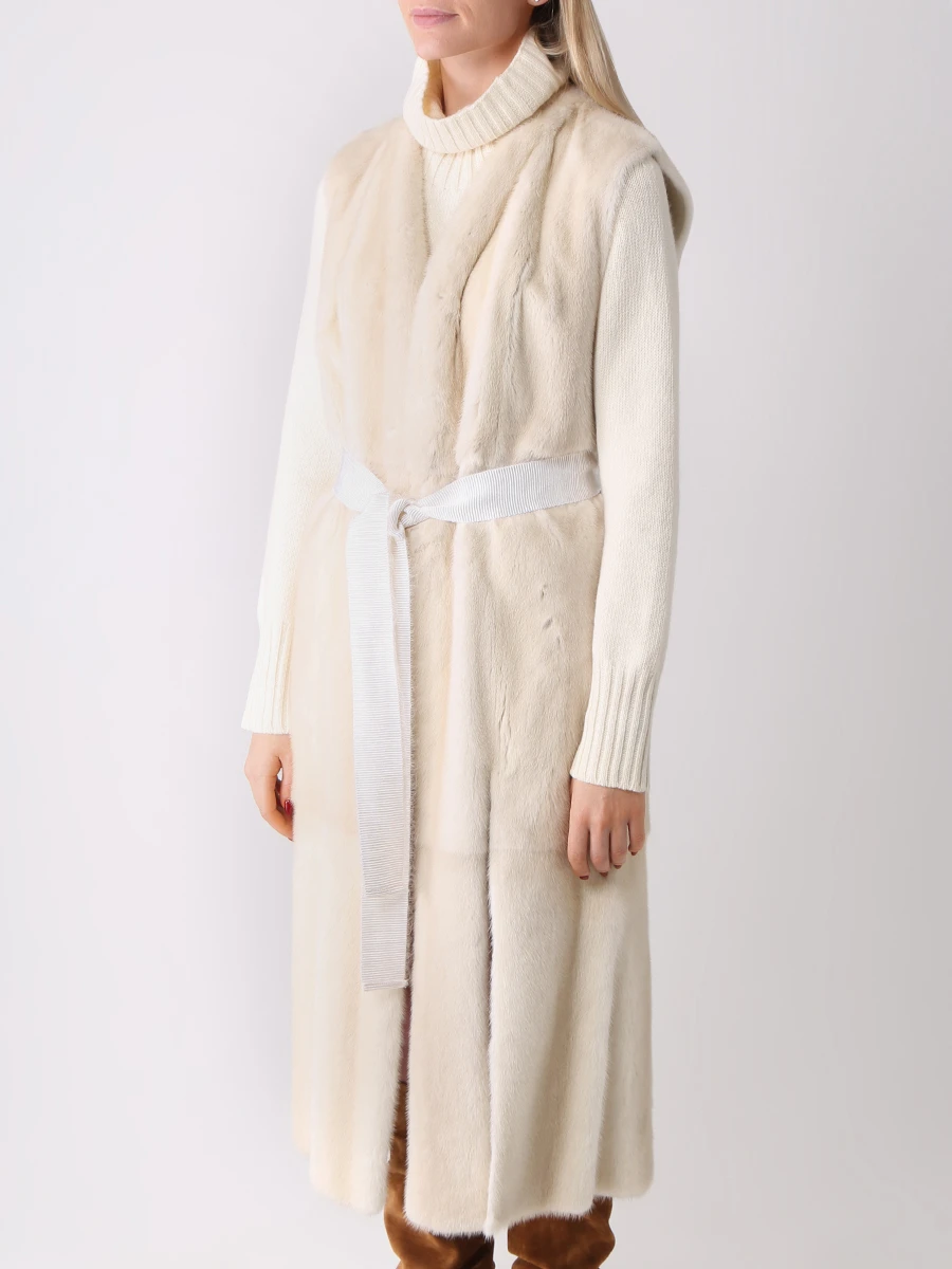 

Жилет норковый, Кремовый, D52684X04R7106005