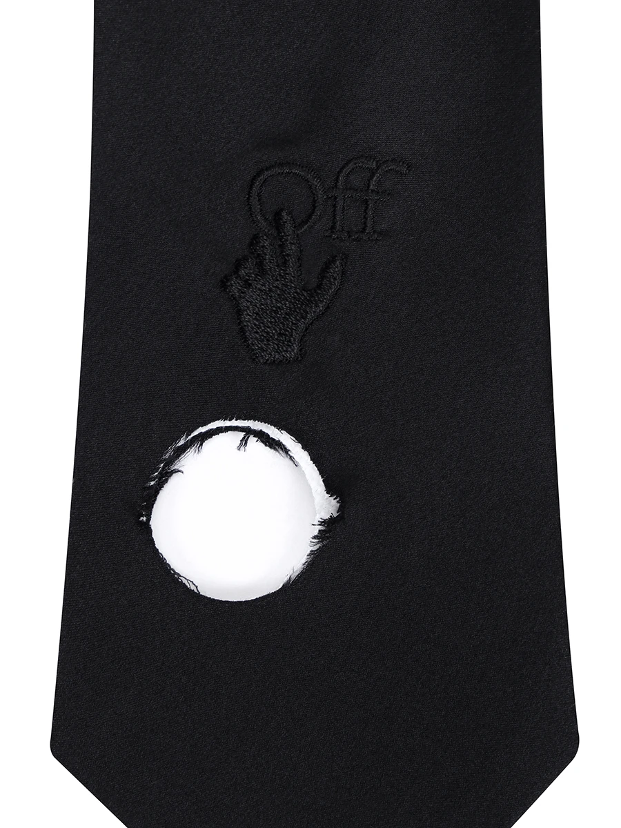 Галстук шелковый OFF-WHITE OMMD007S21FAB0011010 Черный  Фото 3