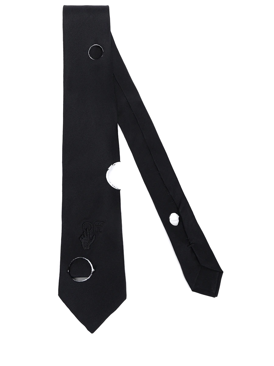 Галстук шелковый OFF-WHITE OMMD007S21FAB0011010 Черный  Фото 2