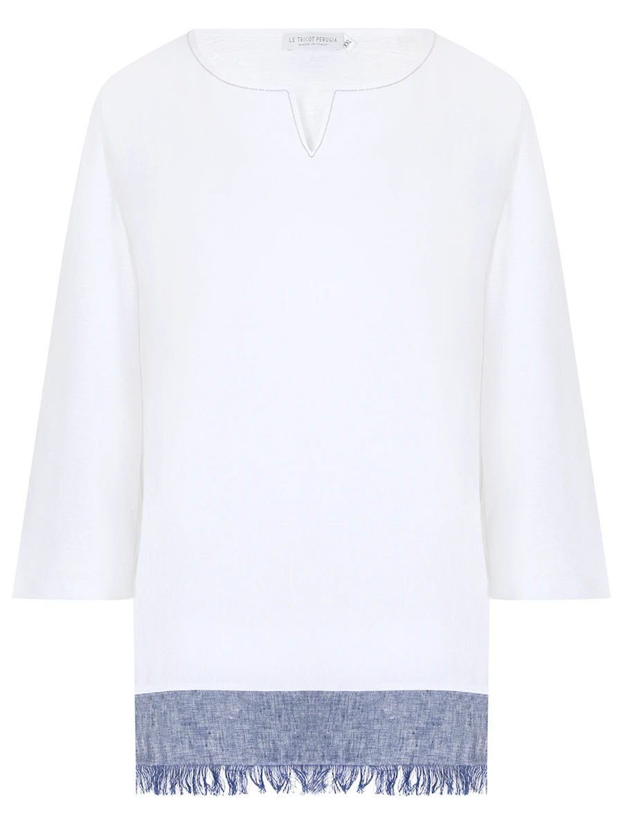 Блуза льняная LE TRICOT PERUGIA 66766/7532, размер 48, цвет белый 66766/7532 - фото 1