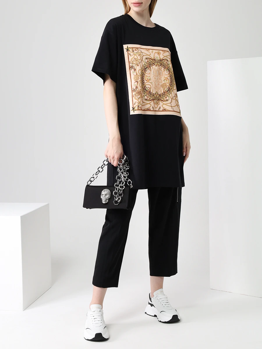 Футболка хлопковая с принтом PHILIPP PLEIN FAAC WTG0369/02 Принт  Фото 2