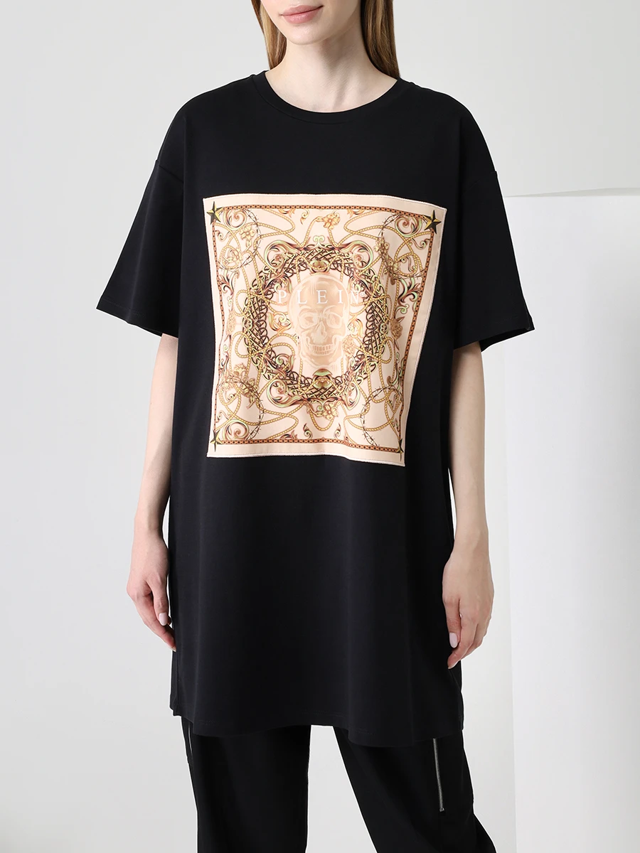 Футболка хлопковая с принтом PHILIPP PLEIN FAAC WTG0369/02 Принт  Фото 4