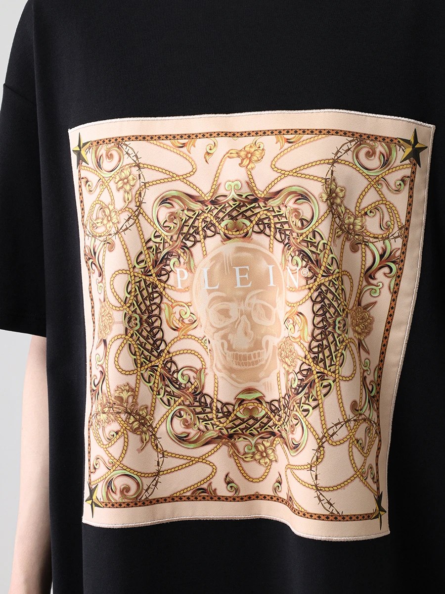 Футболка хлопковая с принтом PHILIPP PLEIN FAAC WTG0369/02 Принт  Фото 5