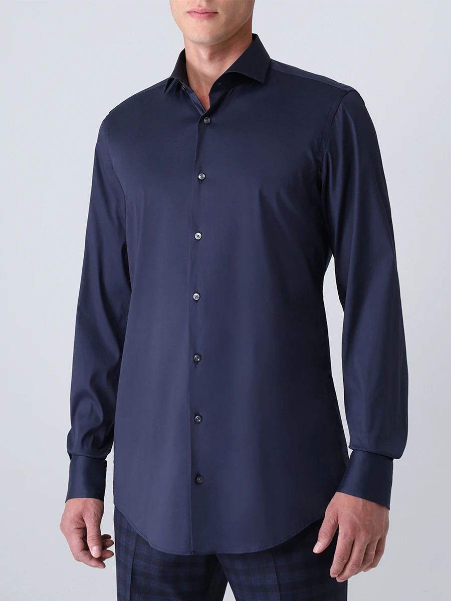 Рубашка Slim Fit хлопковая BOSS 50260064/410, размер 54, цвет синий 50260064/410 - фото 4