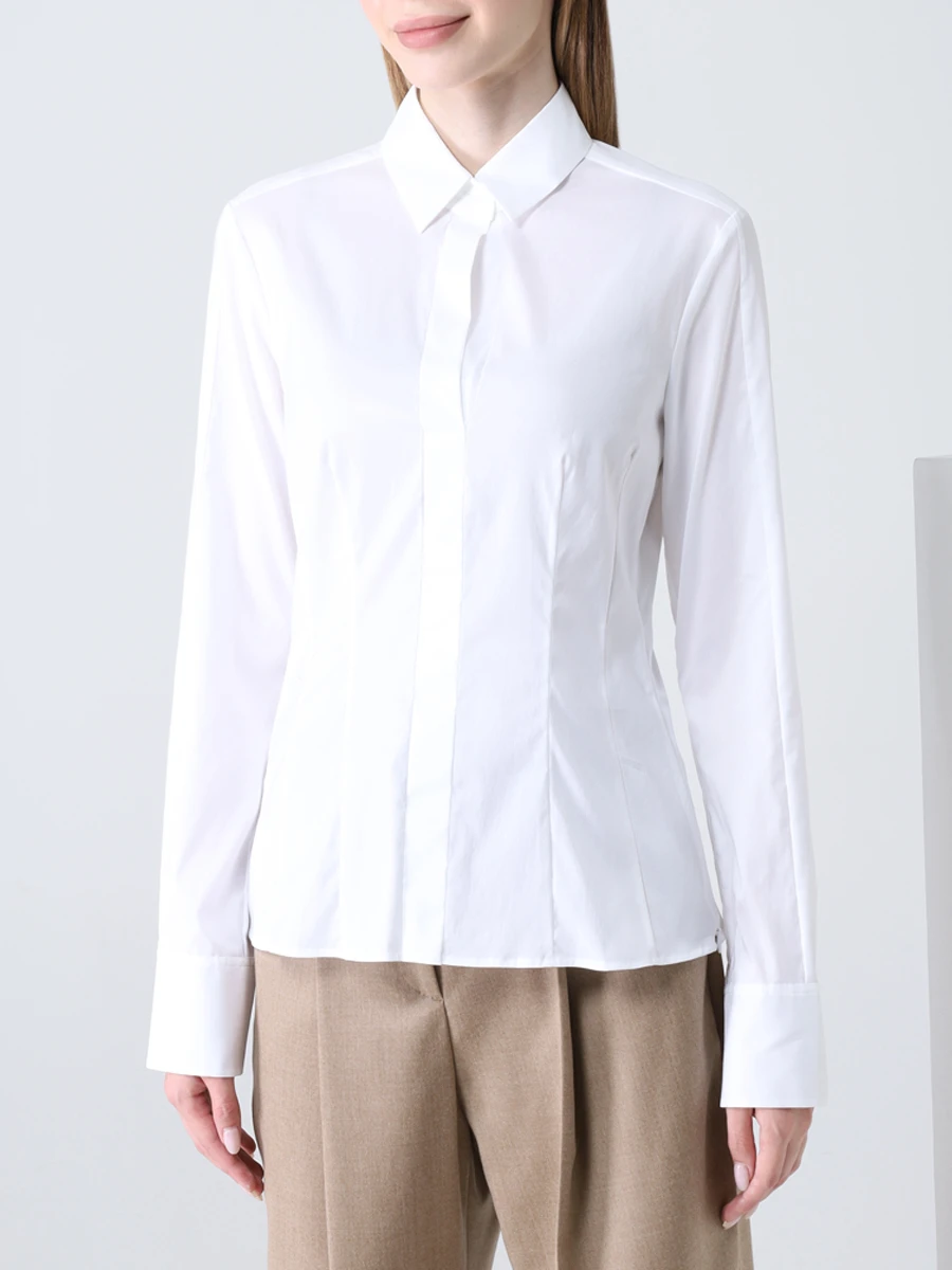 Рубашка Slim Fit хлопковая BOSS 50290338/100, размер 38, цвет белый 50290338/100 - фото 4