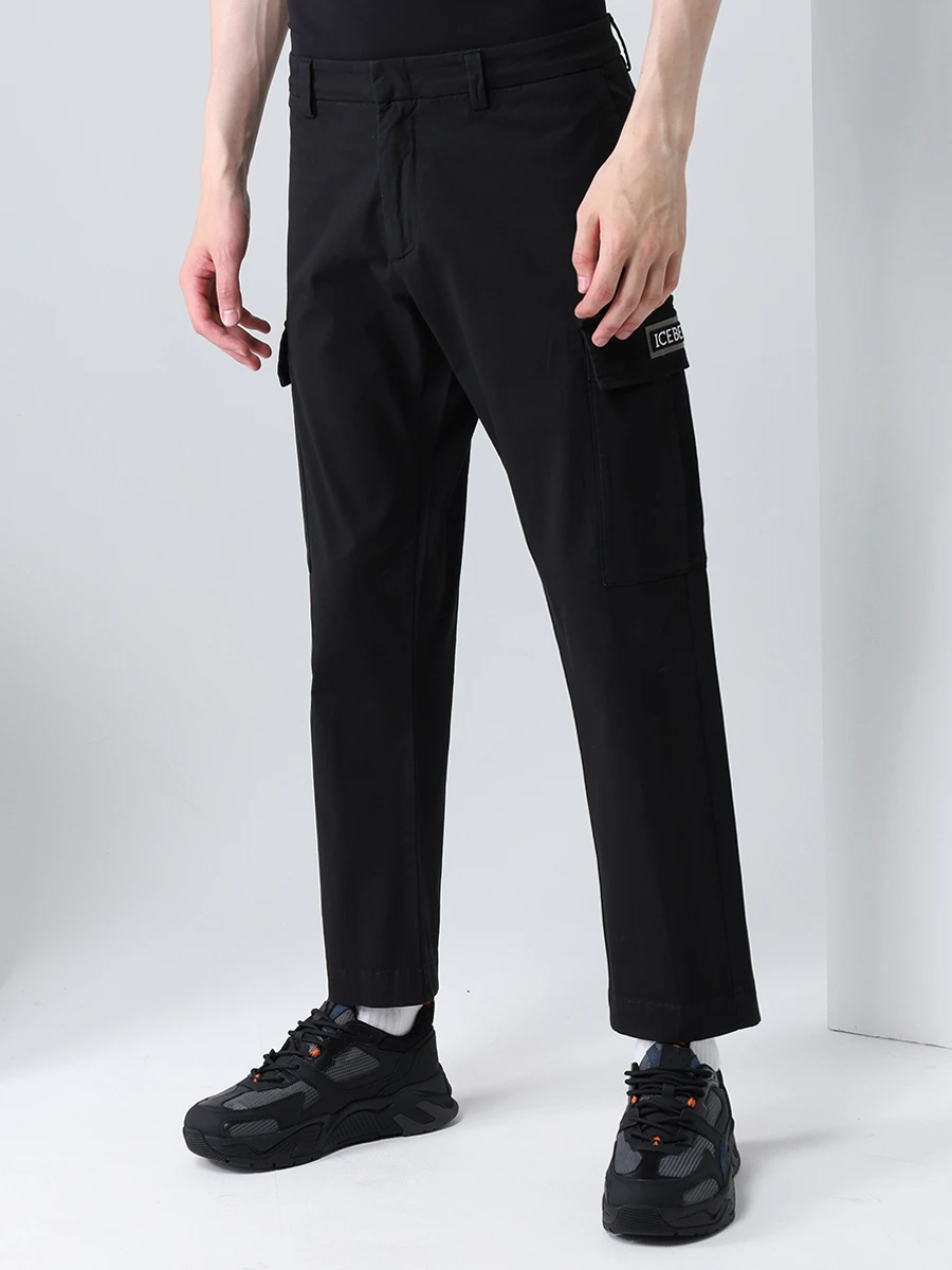 Брюки-карго хлопковые ICEBERG B180-0075-9000 Черный  Фото 4