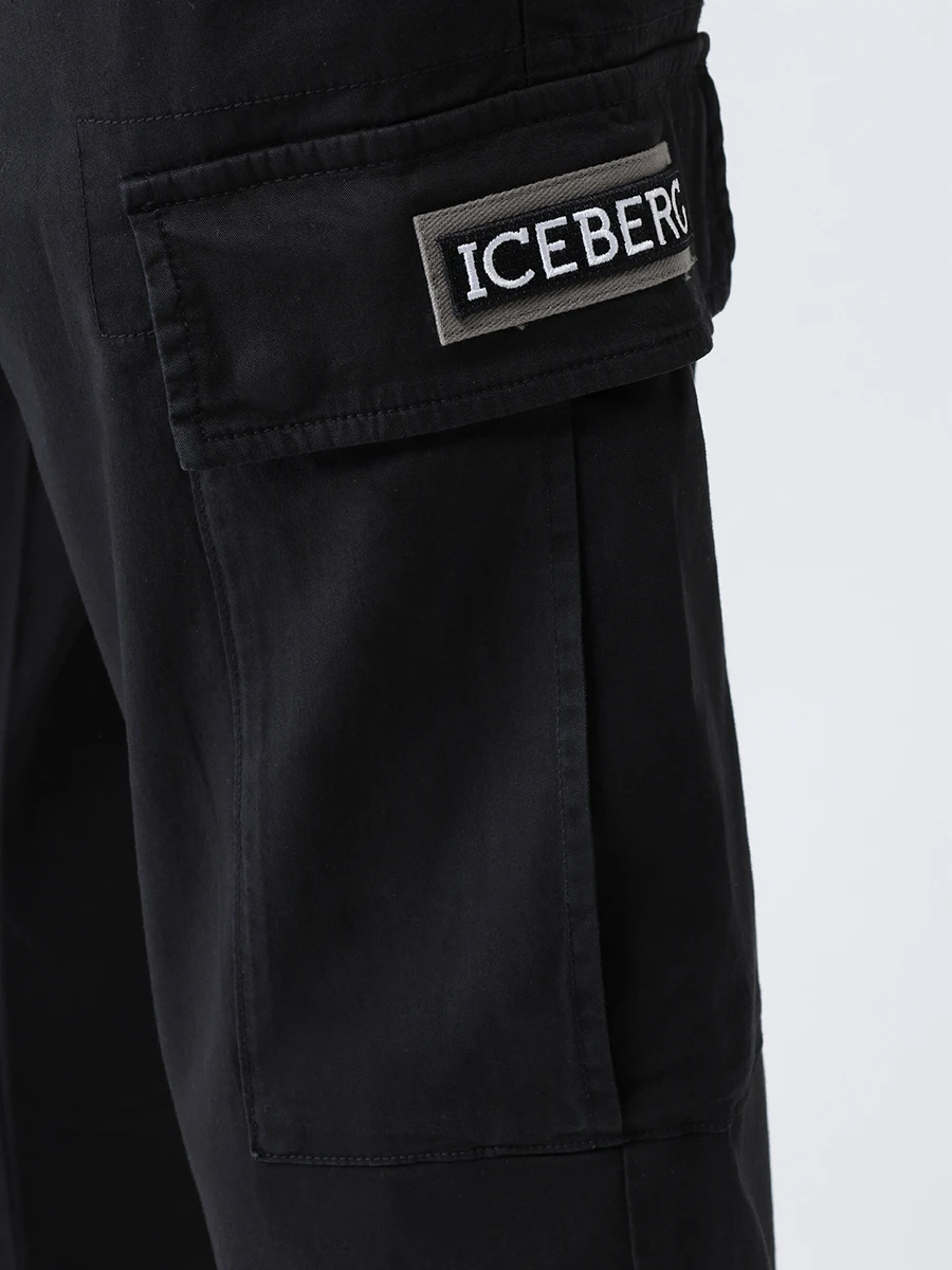 Брюки-карго хлопковые ICEBERG B180-0075-9000 Черный  Фото 5