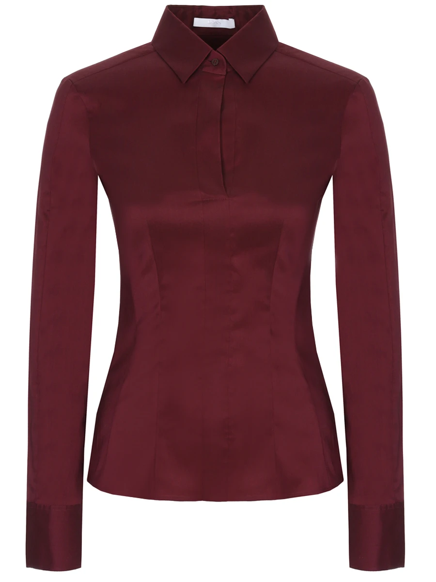

Рубашка Slim Fit хлопковая, Бордовый, 50290338/602
