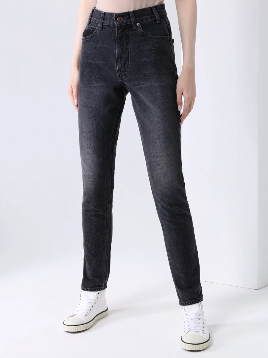 Джинсы хлопковые CELINE 2N206511N.38VB Черный  Фото 4