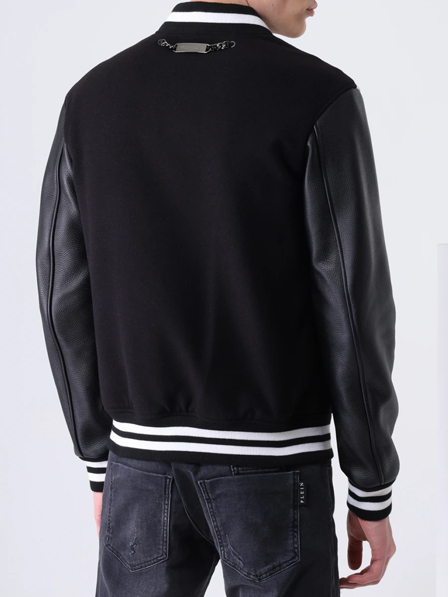 Бомбер комбинированный PHILIPP PLEIN FAAC MLB1414 Черный  Фото 3