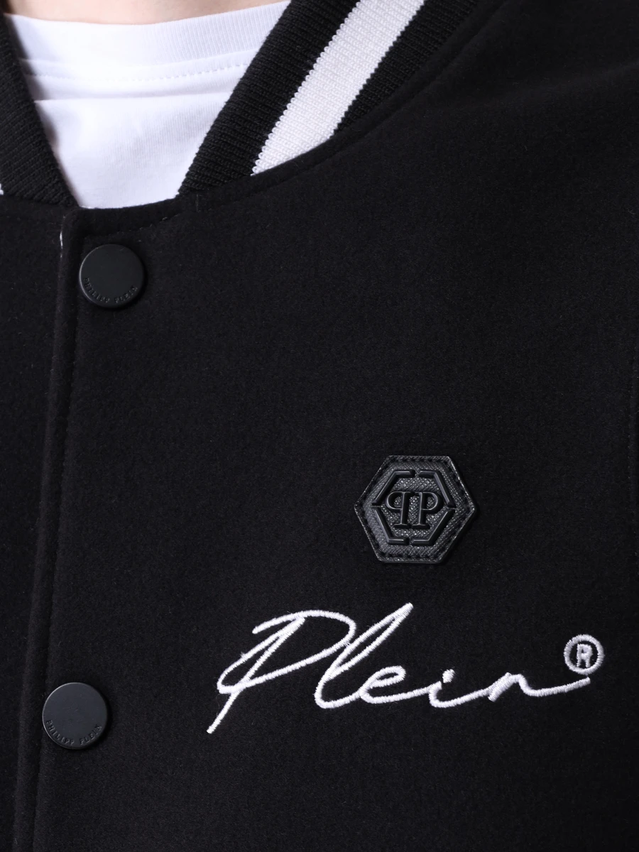 Бомбер комбинированный PHILIPP PLEIN FAAC MLB1414 Черный  Фото 5