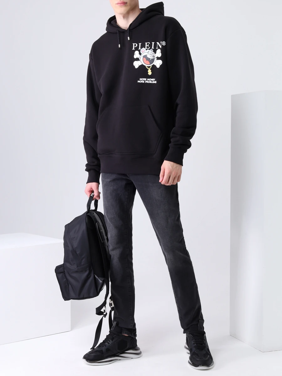 Худи-унисекс хлопковое с принтом PHILIPP PLEIN FAAC MJB2499/02 Принт  Фото 2