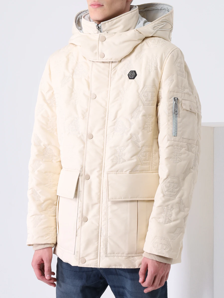 Куртка с накладными карманами PHILIPP PLEIN FAAC MRB1738 Бежевый  Фото 4