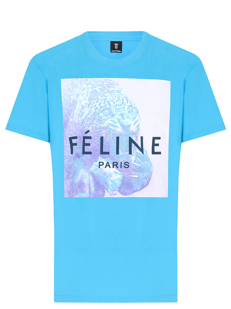 

Футболка хлопковая с принтом, Голубой, BG-DVTSFAC