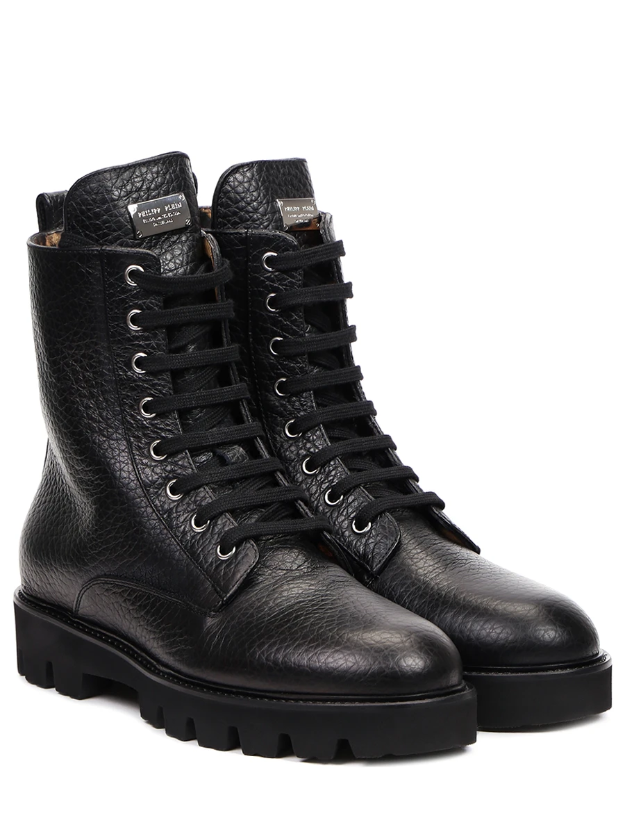 Ботинки кожаные PHILIPP PLEIN FAAS WSE0560 Черный  Фото 2