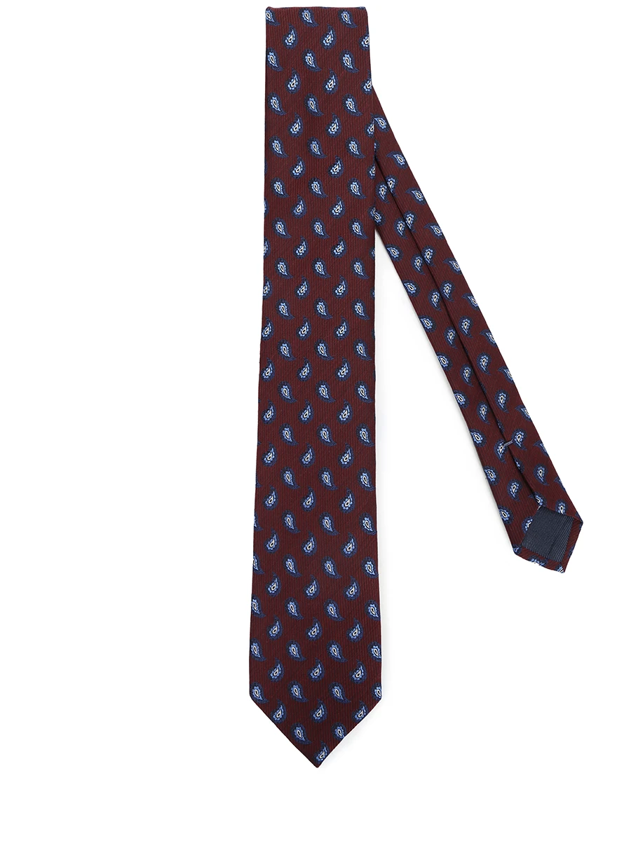Галстук с принтом ZEGNA Z2E43T 1L8 BU1 Бордовый  Фото 2