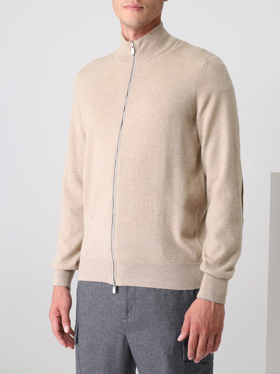 Кардиган кашемировый на молнии BRUNELLO CUCINELLI M2200186 C077A Бежевый  Фото 4